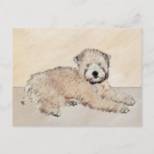 Originalgemälde Soft Coated Wheaten Terrier Postkarte