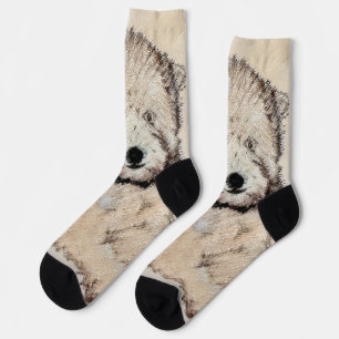 Originalgemälde Soft Coated Wheaten Terrier Socken