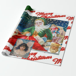 ORIGINALRETRO CHRISTMAS COLLAGE WRAPAPIER GESCHENKPAPIER