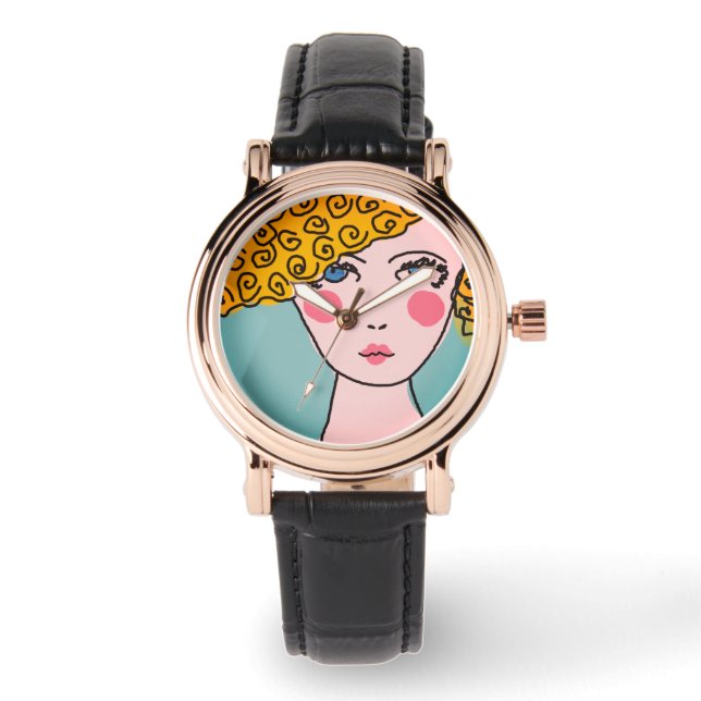 Originelle Abstrakte Werbekunst Armbanduhr (Vorderseite)