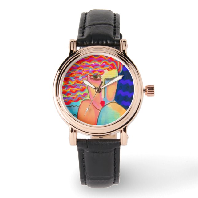 Originelle Abstrakte Werbekunst Armbanduhr (Vorderseite)