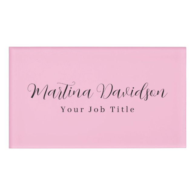 Originelle, rosa, kreative Handschrift Namenschild (Vorderseite)
