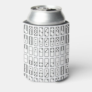 Originelle schwarz-weiße Domino-Symbole Dosenkühler