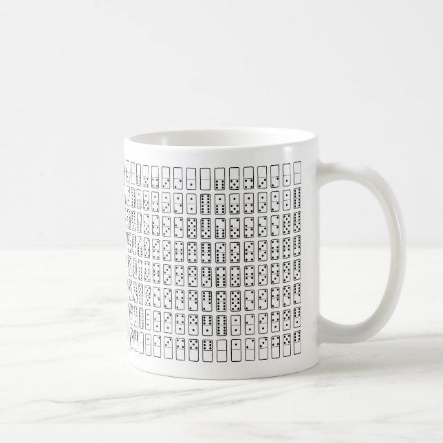 Originelle schwarz-weiße Domino-Symbole Kaffeetasse (Rechts)