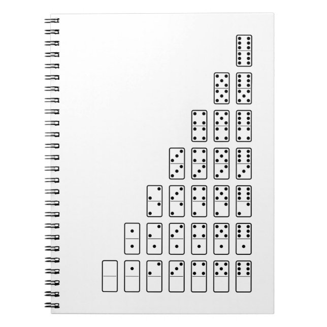 Originelle schwarz-weiße Domino-Symbole Notizblock (Vorderseite)