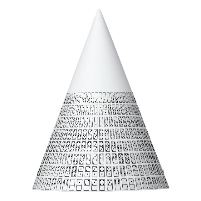 Originelle schwarz-weiße Domino-Symbole Partyhütchen (Vorderseite)