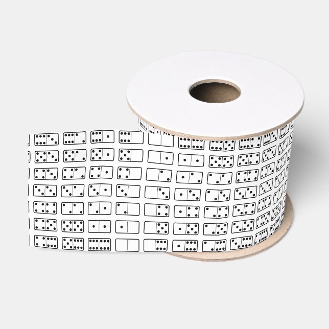 Originelle schwarz-weiße Domino-Symbole Ripsband (Spule)