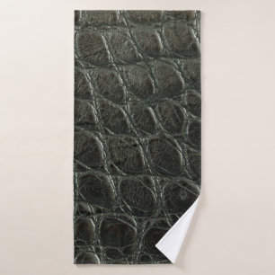 Originelle schwarze Alligatorledertextur, nah Badehandtuch