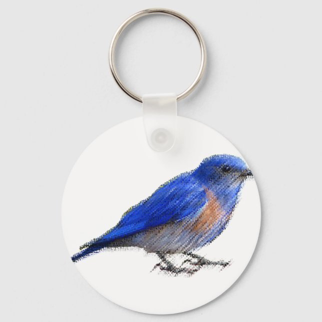 Originelle Skizze eines Blauvogels (Blauvogel) Schlüsselanhänger (Vorderseite)