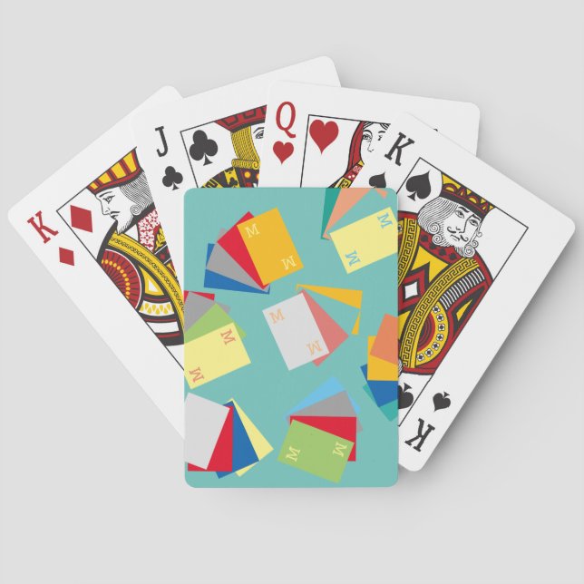 originelle und personalisierte Initialen, farbenfr Spielkarten (Rückseite)