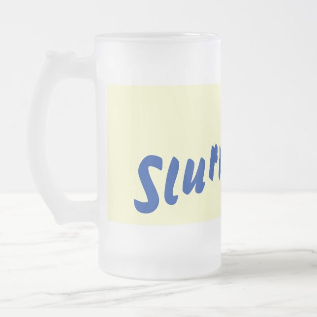 origineller Slogan für Spaß Mattglas Bierglas (Links)