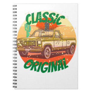 Origineller Vintager Lieferwagen Notizblock
