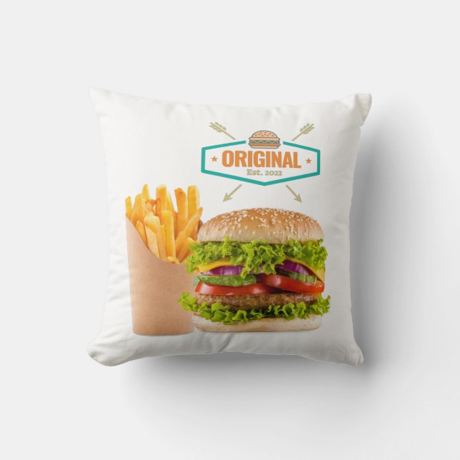 Originelles Fast Food Design. Kissen (Vorderseite)