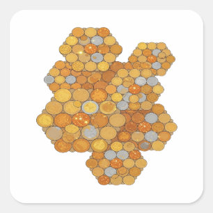Originelles oranges abstraktes Aufkleberdesign Quadratischer Aufkleber