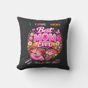 Originelles rosa ästhetisches Design 'Lovely Mom' Kissen