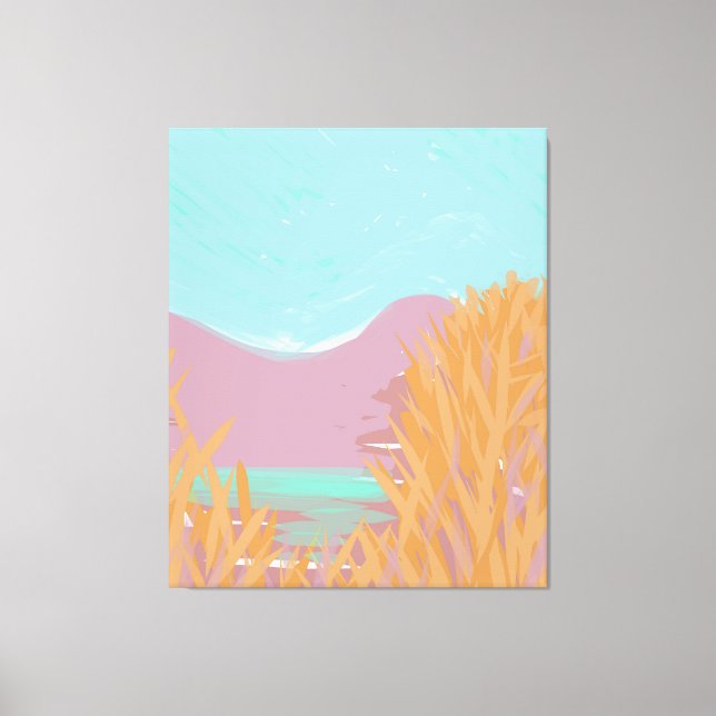 Originelles zeitgenössisches Triptychwerk "Der See Leinwanddruck (Vorderseite)