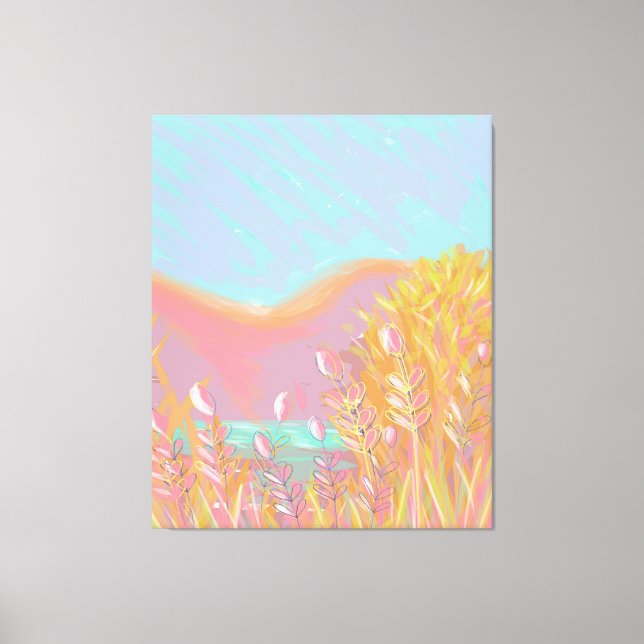 Originelles zeitgenössisches Triptychwerk "Der See Leinwanddruck (Vorderseite)