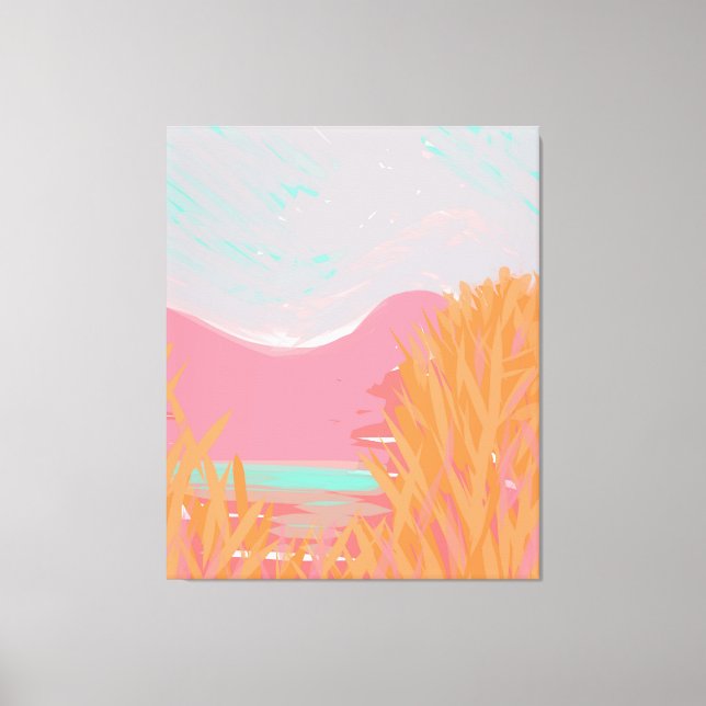 Originelles zeitgenössisches Triptychwerk "Der See Leinwanddruck (Vorderseite)