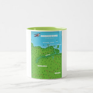 Orinoco-Fluss Südamerikakarte Zweifarbige Tasse