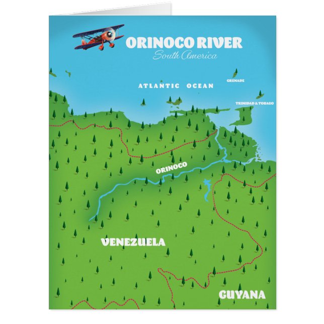 Orinoco River South American Map (Vorderseite)