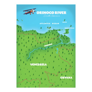 Orinoco River South American Map Fotodruck