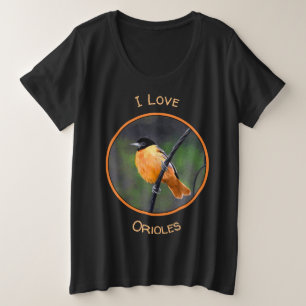 Oriolmalerei - Original Vogelkunst Große Größe T-Shirt