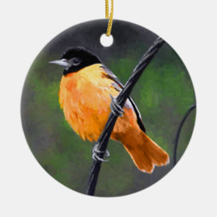 Oriolmalerei - Original Vogelkunst Keramik Ornament