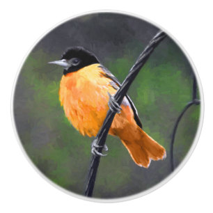 Oriolmalerei - Original Vogelkunst Keramikknauf