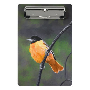 Oriolmalerei - Original Vogelkunst Mini Klemmbrett