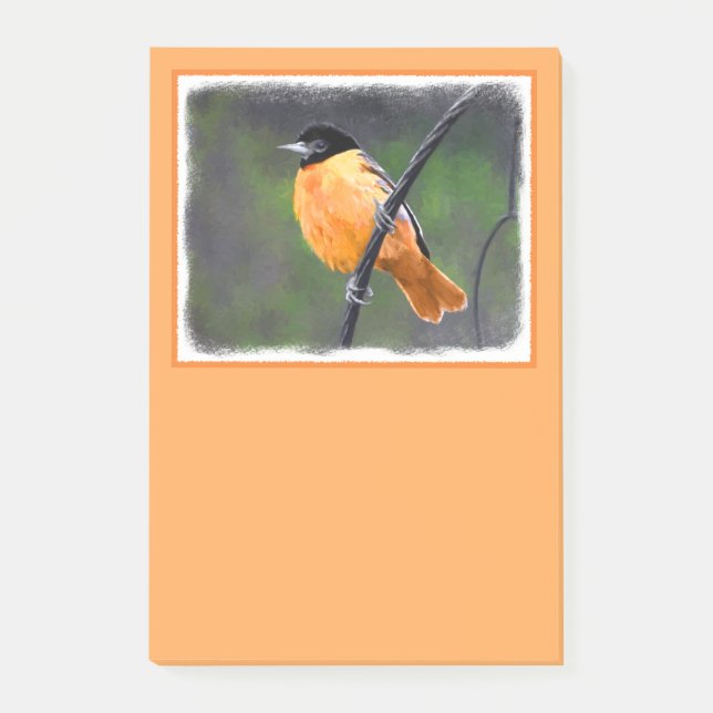 Oriolmalerei - Original Vogelkunst Post-it Klebezettel (Vorderseite)