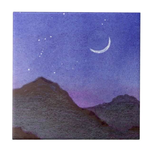 Orion & Crescent Moon Berge Fliese (Vorderseite)