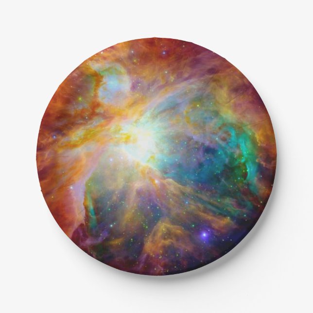Orion-Nebel Farbige Galaxie Papierplatten Pappteller (Vorderseite)