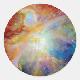 Orion-Nebel Hubble Spitzer-Teleskop Weltraumfoto Runder Aufkleber