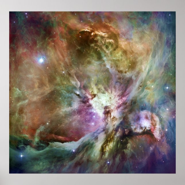 Orion-Nebel-Zusammensetzung aus Hubble und Spitzer Poster (Vorne)