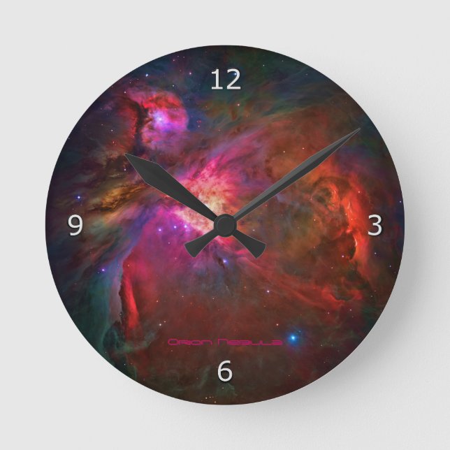 Orion Nebula and Trapezium Stars Runde Wanduhr (Vorderseite)