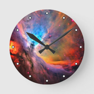 Orion Nebula Galaxy Punkte mit hohem Kontrast Runde Wanduhr