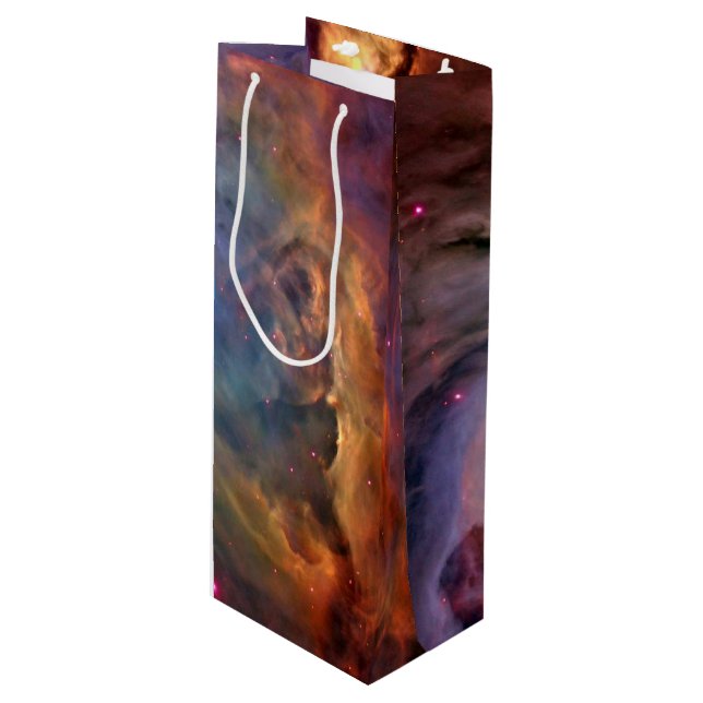 Orion Nebula Raumgalaxie Geschenktüte Für Weinflaschen (Vorderseite Schrägansicht)