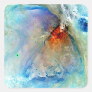 Orion Nebula Raumgalaxie negativ Quadratischer Aufkleber