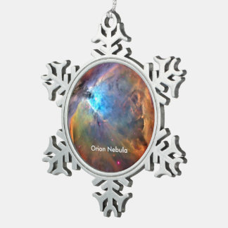 Orion Nebula Raumgalaxie Schneeflocken Zinn-Ornament