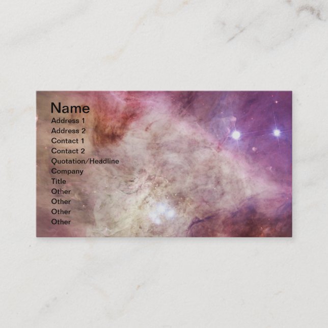 Orion Nebula rosa Visitenkarte (Vorderseite)