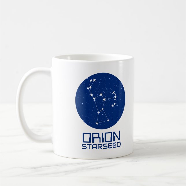 Orion Starseed Tasse - Blau & Weiß Cosmic Design (Links)