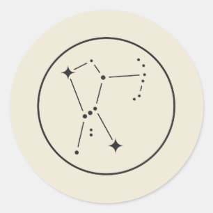 Orion-Sternbild Minimaler Sternenkarte Runder Aufkleber