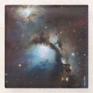 Orionnebel Astronomie blau braun beige Himmel Ster Glasuntersetzer