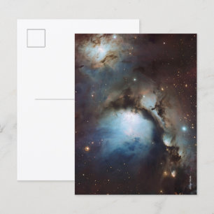 Orionnebel Astronomie blau braun beige Himmel Ster Postkarte