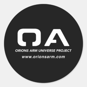 Orion's Arm Universum Projekt einfaches schwarzes Runder Aufkleber