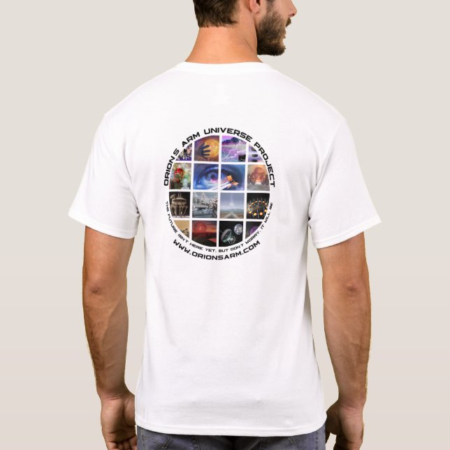 Orion's Arm White 2-sided Round Logo T-shirt (Rückseite)