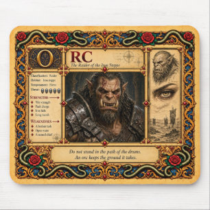 Ork, mittelalterliche Bestiarien-Kunst Mousepad