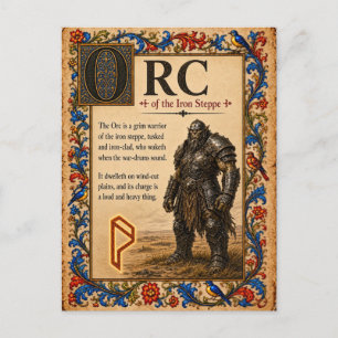 Ork, mittelalterliche Bestiarien-Kunst Postkarte