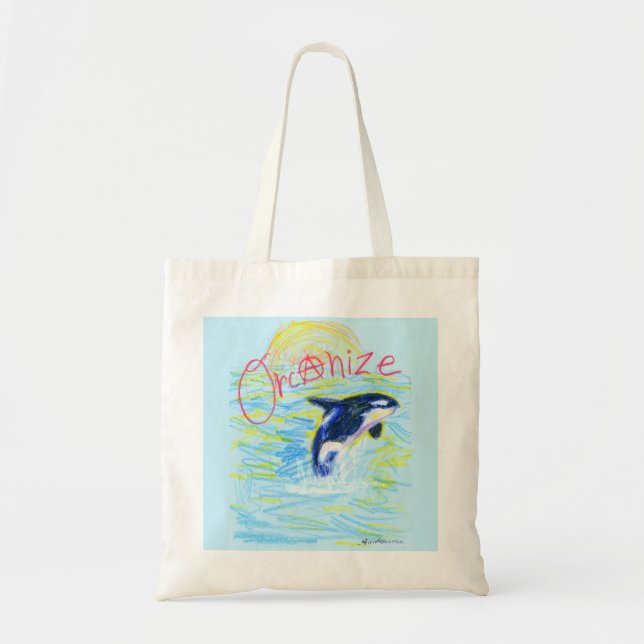 "Orkanisieren!" Anarchist Orca Tote Bag Tragetasche (Vorne)