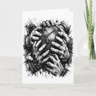 Orkney Dark Art Ink Illustration – Greifende Hände Karte